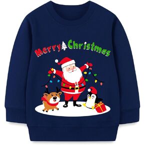 Mrocioa Toddler Boy Dinosaur Sweatshirt Ugly Christmas Sweater Style Santa Shirt Kids Holiday Tops 2-7T