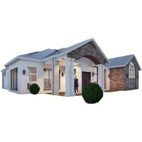 Three Bedroom Bungalow House Plans - Design Set with Foundation, Floor, and Elevation Plans