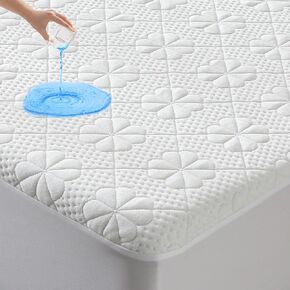 GOONIK Waterproof Crib Mattress Protector, Bamboo Viscose Breathable Crib Mattress Pad Cover for Baby Mattress with 4-13 inches Deep Pocket
