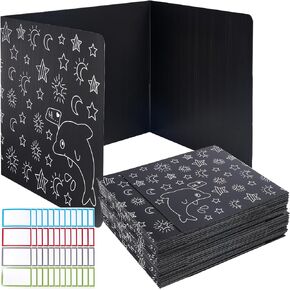 24 Pack Privacy Folders for Students - Desk dividers for Students, School Supplies for Teachers, Easy to Clean Durable Waterproof Plastic Classroom Essentials Study Board White