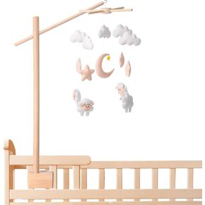 حامل سرير الأطفال المحمول بذراع خشبي متنقل لسرير الأطفال المحمول، حامل متنقل لسرير الأطفال المحمول لتعليق سرير الأطفال حديثي الولادة من البنات والأولاد، مقاس 11.8 × 29.5 بوصة in Kuwait