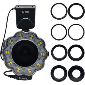 SL-102 Camera Manual Ring Light Flash, Macro LED Ring Flas with LCD Display(40.5mm, 52mm, 55mm, 58mm, 62mm, 67mm, 72mm, 77mm) for Canon Nikon SNY Fuji Panasonic DSLR Cameras