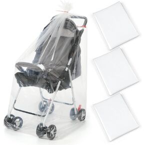 3 Pcs Stroller Storage Bag 39 x 59 Inch Extra Large Clear Plastic Stroller Bag with 3 Zip Ties Heavy Duty 4 Mil Stroller Cover for Storage Travel Moving Luggage Suitcase Furniture Car Seat