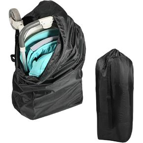 JIANWEI Stroller Travel Bag for Airplane, 117 x 53 x 33cm Pram/Car Seat Travel Bag with Shoulder Strap, Waterproof Baby Airplane Travel Accessories Gate Check Stroller Bag(Black)