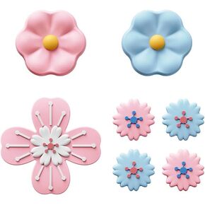 Cute Flower Switch Thumb Grip Caps Compatible with Nintendo Switch/OLED/Lite,Soft Silicone Cross D-Pad Button Caps Set,ABXY Key Buttons Joystick Cap Covers Accessories