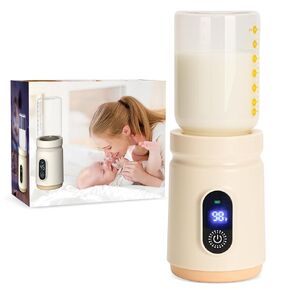 9000mAh Portable Bottle Warmer with Fast Heating, Baby Bottle Warmer for Breastmilk with Glass Bottle, Leak-Proof Travel Bottle Warmer, Safety Milk Warmer for Baby, 4 Temperature Settings