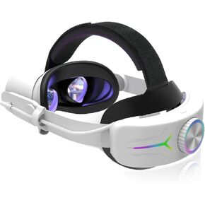 Esimen RGB Battery Head Strap for Meta Quest 3S 12000mAh Elite Strap for Extended 8H of Playtime,Fast Charging VR Power, Battery Pack for Quest 3S Headstrap Enhanced Support and Balance in VR