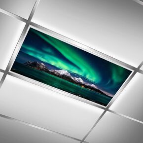 Aurora Borealis Fluorescent Light Cover Film Insert for Ceiling Light Diffuser Panels for Offices and Classrooms Decorative Lighting，4 x 2 Feet(47.2in X 23.6in)
