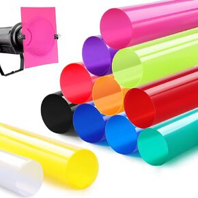 12 Pcs Correction Gel Light Filter, 16x20'' Transparent Colour Lighting Filter, Enhance Your Lighting with Professional Correction Gel Lighting Filters for Lighting Lamp Photo Studio Headlight Film