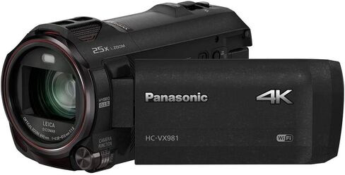 كاميرا فيديو باناسونيك 4K فائقة الدقة HC-VX981K (أسود)، تكبير بصري 20x، مجموعة أدوات مع حقيبة فيديو + بطاقة SDHC سعة 32 جيجابايت + طقم فلتر 49 ملم + طقم تنظيف + محفظة ذاكرة in Saudi Arabia