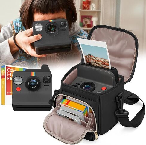 Camera Sling Bag Compatible with Polaroid Now 2nd Instant Camera, Crossbody Bag with Adjustable Strap, Light Tan in Saudi Arabia