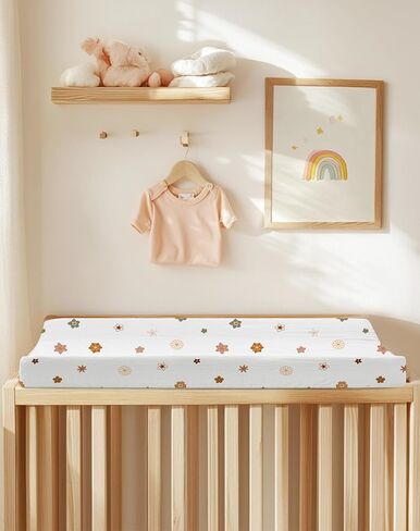 Changing Pad Cover for Baby Boy Girl 2 Pack, Muslin Changing Table Pad Covers with Boho Style, Neutral Nursery Bedding Essentials Soft and Breathable(Dusty Rose & Flower-A) in Kuwait