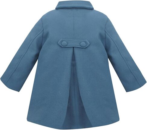 Happy Cherry Toddler Girls Double Breasted Dress Coat Classic Wool Peacoat Button Winter Trench Coat for Kids in Kuwait