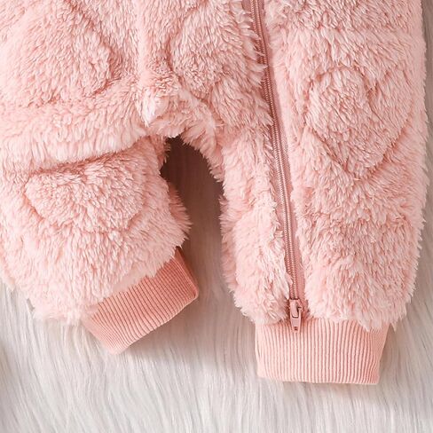 Dcohmch Newborn Baby Girl Winter Clothes Snowsuit Hooded Romper Long Sleeve Fleece Jumpsuits Infant Warm Bear Onesie in Saudi Arabia