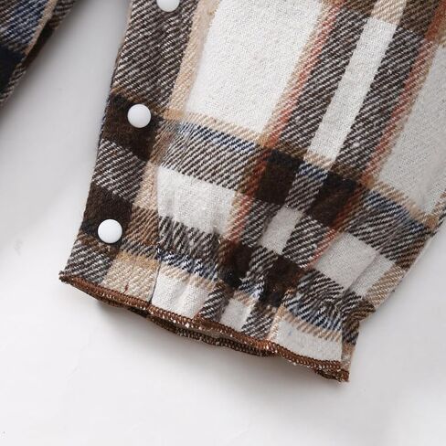 Newborn Baby Girl Plaid Outfits Long Sleeve Ruffle Jumpsuit One Piece Romper Infant Fall Winter Clothes in Kuwait