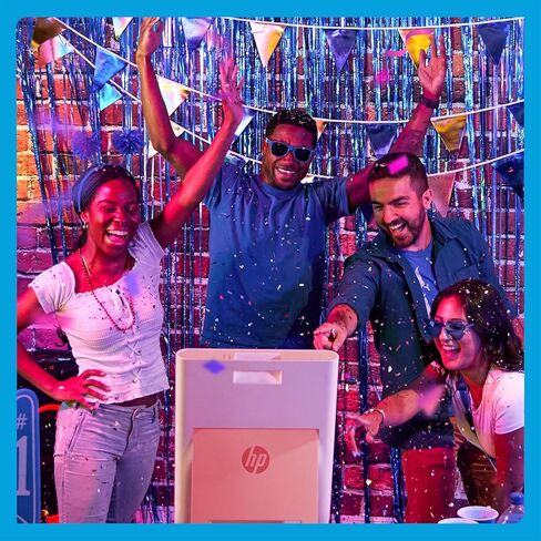 طابعة صور ملونة فورية من HP Sprocket - شاشة لمس 10.1 بوصة، ضوء حلقة LED - تخصيص مع أكثر من 250 إطارًا ممتعًا، طباعة على ورق زنك 3×4 أو المشاركة عبر رمز الاستجابة السريعة، تطبيق إخطار الهاتف المحمول - أبيض in Kuwait