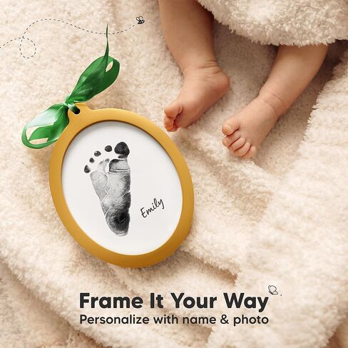 Baby Christmas Ornaments for Girls, Boys - Inkless Baby Hand and Footprint Kit, Two-sides Baby Footprint Kit,Personalized Baby Gifts Photo Frame,Newborn Baby Keepsake Ornament Kits (Oval/Alpine White) in Kuwait