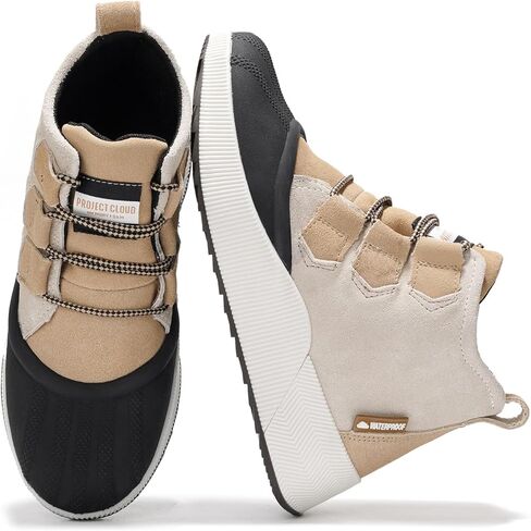 Project Cloud Waterproof Boots for Women - Memory Foam Winter Boots for Women, Non-Slip Snow Boots & Winter Shoes, Womens Boots Shoes Women Footwear - Women Boots Shoe Lace in Kuwait