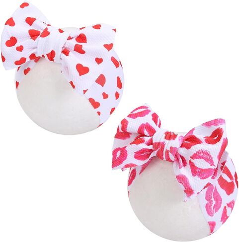 KIDOCHEESE Baby Girl Headbands Red Green Big Bows Elastics Nylon Hairbands Oversized Head Wraps Hair Accessories for Baby Girls Newborn Infant Toddlers Kids in Kuwait