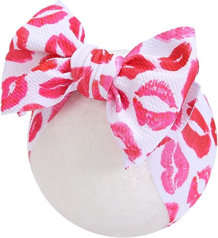 KIDOCHEESE Baby Girl Headbands Red Green Big Bows Elastics Nylon Hairbands Oversized Head Wraps Hair Accessories for Baby Girls Newborn Infant Toddlers Kids in Kuwait