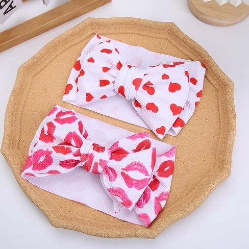 KIDOCHEESE Baby Girl Headbands Red Green Big Bows Elastics Nylon Hairbands Oversized Head Wraps Hair Accessories for Baby Girls Newborn Infant Toddlers Kids in Kuwait