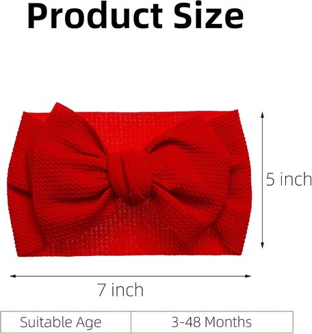 KIDOCHEESE Baby Girl Headbands Red Green Big Bows Elastics Nylon Hairbands Oversized Head Wraps Hair Accessories for Baby Girls Newborn Infant Toddlers Kids in Kuwait