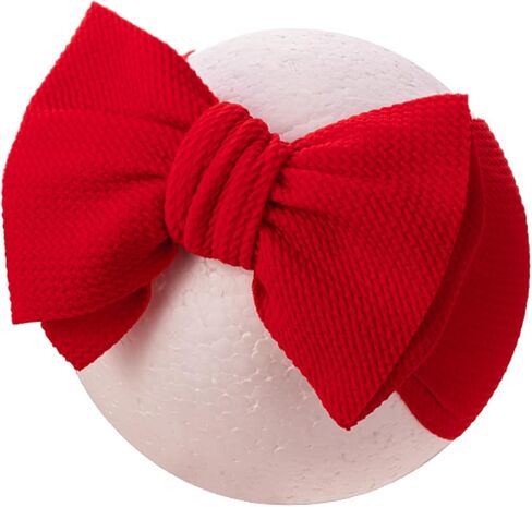 KIDOCHEESE Baby Girl Headbands Red Green Big Bows Elastics Nylon Hairbands Oversized Head Wraps Hair Accessories for Baby Girls Newborn Infant Toddlers Kids in Kuwait