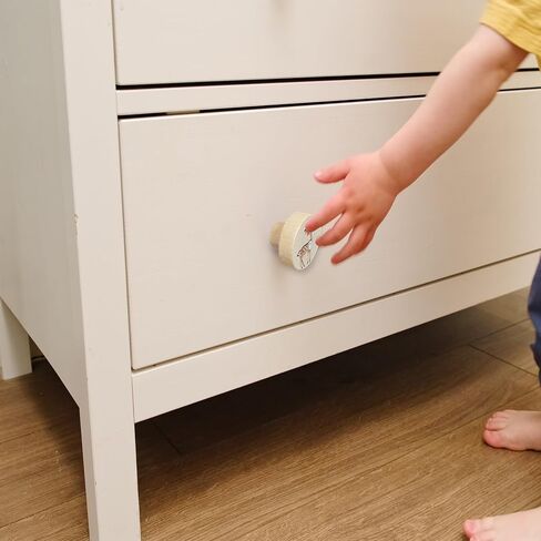 مقابض أدراج خزانة من الخشب الحيواني، مقابض أدراج خشبية مزخرفة فريدة من نوعها لخزائن الأطفال (8، لون السجل 1) in Kuwait