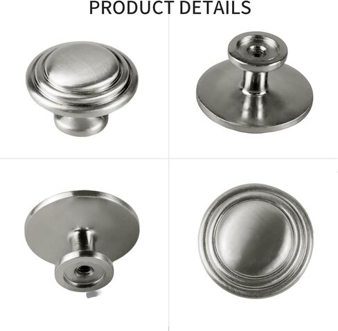 Cabinet Knobs 25 Pack Silver Hardware, 1.3 Inch (33mm) Kitchen Cabinets Drawers Round Handles Dresser Cupboard Knobs Hole Home Bathroom Hardware Sturdy Cabinet Door Knobs in Saudi Arabia