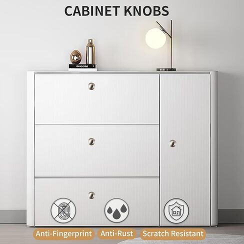 Cabinet Knobs 25 Pack Silver Hardware, 1.3 Inch (33mm) Kitchen Cabinets Drawers Round Handles Dresser Cupboard Knobs Hole Home Bathroom Hardware Sturdy Cabinet Door Knobs in Saudi Arabia