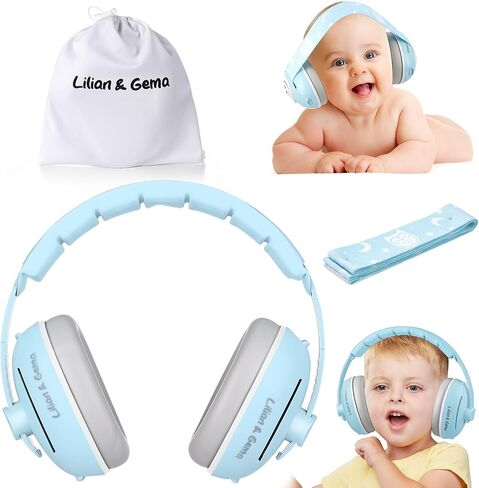 Lilian&Gema 2-in-1 Baby Ear Muffs Noise Protection, Noise Cancelling Headphones for Baby & Toddler up to 4 Years in Saudi Arabia