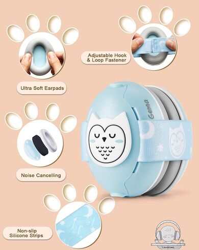 Lilian&Gema 2-in-1 Baby Ear Muffs Noise Protection, Noise Cancelling Headphones for Baby & Toddler up to 4 Years in Saudi Arabia