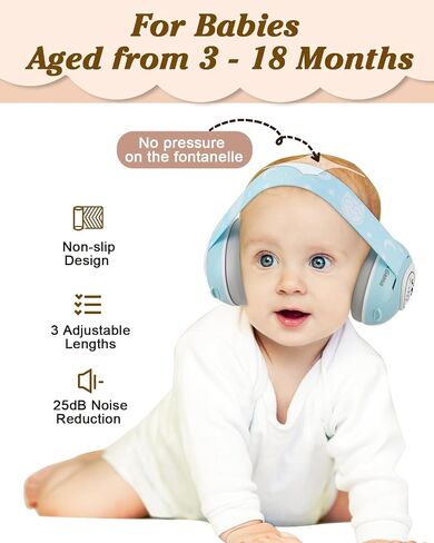 Lilian&Gema 2-in-1 Baby Ear Muffs Noise Protection, Noise Cancelling Headphones for Baby & Toddler up to 4 Years in Saudi Arabia