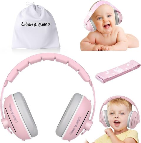 Lilian&Gema 2-in-1 Baby Ear Muffs Noise Protection, Noise Cancelling Headphones for Baby & Toddler up to 4 Years in Kuwait