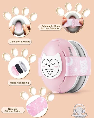 Lilian&Gema 2-in-1 Baby Ear Muffs Noise Protection, Noise Cancelling Headphones for Baby & Toddler up to 4 Years in Kuwait