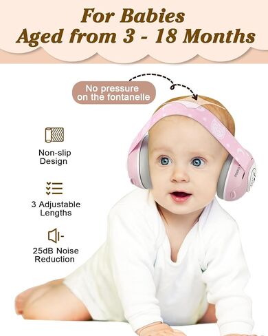 Lilian&Gema 2-in-1 Baby Ear Muffs Noise Protection, Noise Cancelling Headphones for Baby & Toddler up to 4 Years in Kuwait