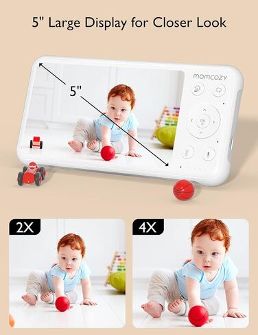 جهاز مراقبة الأطفال من Momcozy مع كاميرتين مقاس 5 بوصات صوت بمدى 960 قدمًا، هدية مثالية in Saudi Arabia