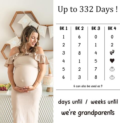 Pregnancy Announcement, Baby Reveal Countdown Due Date Blocks- Weeks/Days Until I'm A Grandma, Announcing Pregnancy Countdown Blocks, New Grandma To Be Gifts Promoted To Grandma in Saudi Arabia