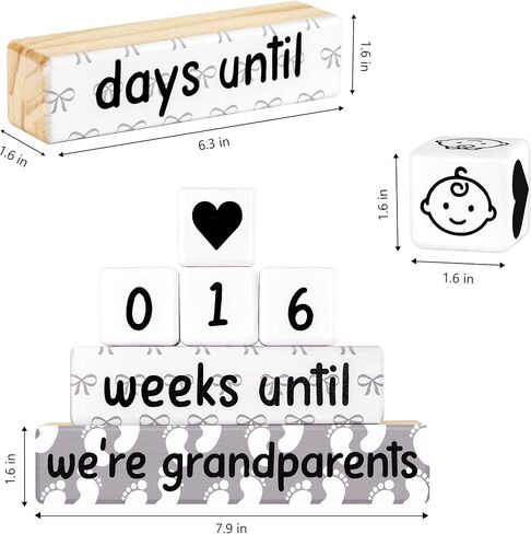 Pregnancy Announcement, Baby Reveal Countdown Due Date Blocks- Weeks/Days Until I'm A Grandma, Announcing Pregnancy Countdown Blocks, New Grandma To Be Gifts Promoted To Grandma in Saudi Arabia