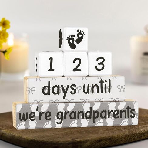 Pregnancy Announcement, Baby Reveal Countdown Due Date Blocks- Weeks/Days Until I'm A Grandma, Announcing Pregnancy Countdown Blocks, New Grandma To Be Gifts Promoted To Grandma in Saudi Arabia