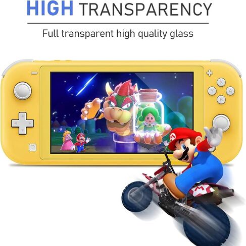 1-Piece Tempered Glass Screen Protector, Custom-Made for Nintendo Switch Lite HD,Anti-Scratch,Clear and Transparent,Fingerprint-Resistant, Bubble-Free Installation,Fit for Switch Lite in Saudi Arabia