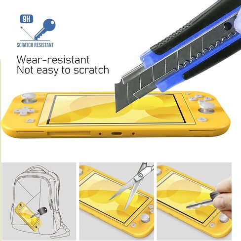 1-Piece Tempered Glass Screen Protector, Custom-Made for Nintendo Switch Lite HD,Anti-Scratch,Clear and Transparent,Fingerprint-Resistant, Bubble-Free Installation,Fit for Switch Lite in Saudi Arabia