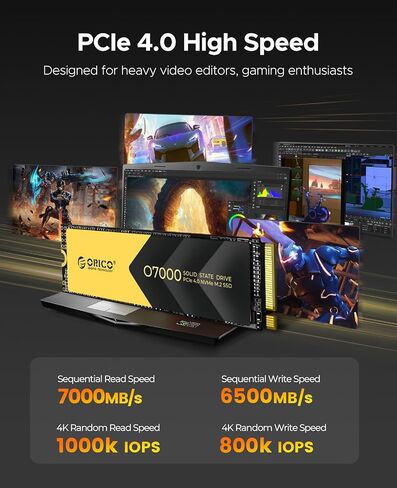 ORICO 2 تيرابايت SSD خارجي، محرك أقراص الحالة الصلبة المحمول يصل إلى 3500 ميجابايت/ثانية، مع PCIe 4.0 2280 NVMe M.2 SSD قابل للإزالة، متوافق مع Thunderbolt 3 & 4 USB4/3.2 Type-C (PSSD-J20) in Saudi Arabia