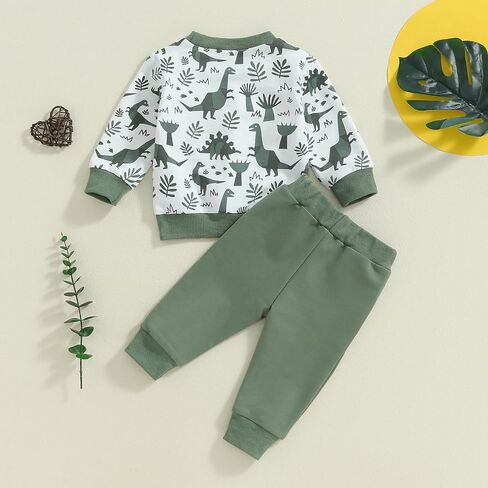 Baby Boy Fall Clothes Set Long Sleeve Crewneck Sweatshirts Pants Cute Infant Newborn Outfits 6 12 18 24 Months 2T in Saudi Arabia