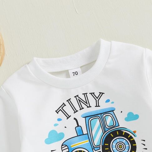 FYBITBO Infant Toddler Baby Boys Fall Clothes Long Sleeve Shirts Tops and Pants Farm Tractor Outfits Winter Clothing Sets in Kuwait