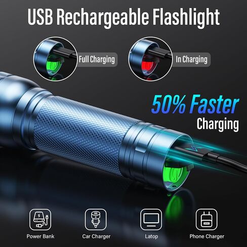 Rechargeable Flashlights High Lumens, G1000 Super Bright Flash Light Pink, Small Zoomable LED Flashlight with 3 Lighting Modes, Portable Tactical Flashlight for Camping Essentials, Gift for Women in Saudi Arabia