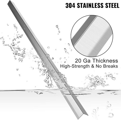 VEVOR واقيات زوايا من الفولاذ المقاوم للصدأ مقاس 0.5 × 0.5 × 48 بوصة، مجموعة من 5 واقيات زوايا 20 Ga 304 من الفولاذ المقاوم للصدأ بزاوية 90 درجة لحماية الجدار والديكور in Kuwait