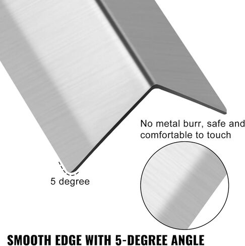 VEVOR واقيات زوايا من الفولاذ المقاوم للصدأ مقاس 0.5 × 0.5 × 48 بوصة، مجموعة من 5 واقيات زوايا 20 Ga 304 من الفولاذ المقاوم للصدأ بزاوية 90 درجة لحماية الجدار والديكور in Kuwait