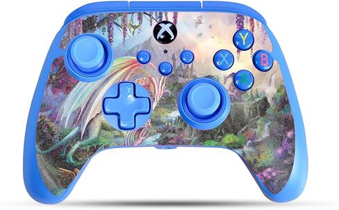 غلاف ألعاب لامع لامع متوافق مع وحدة التحكم السلكية المحسنة PowerA Xbox Series X|S - Dragon Paradise - غطاء لاصق واقٍ من الفينيل 3M الفاخر | صُنع في الولايات المتحدة الأمريكية بواسطة MightySkins in Saudi Arabia