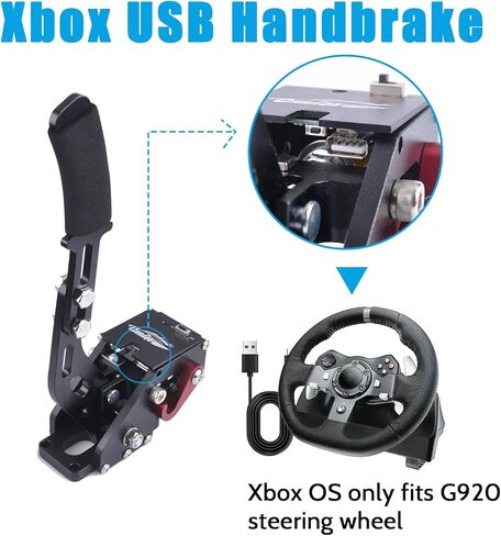 لعبة CNRAQR Xbox USB Handbrake Racing متوافقة فقط مع Logitech G920 لأجهزة Xbox ONE/Xbox ONE S/XBOX ONE X ونظام Windows PC الذي يحاكي فرامل اليد الخطية، ويحقق التحكم في التبديل مع مشبك التثبيت in Kuwait